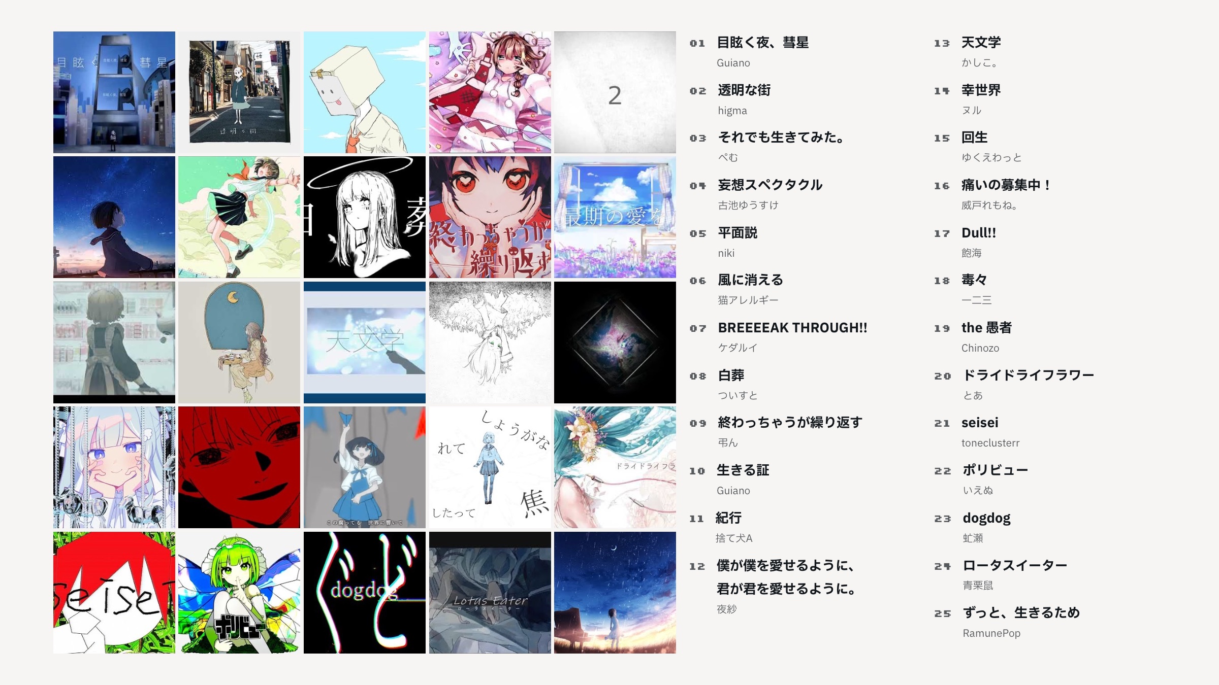 私を構成する25曲